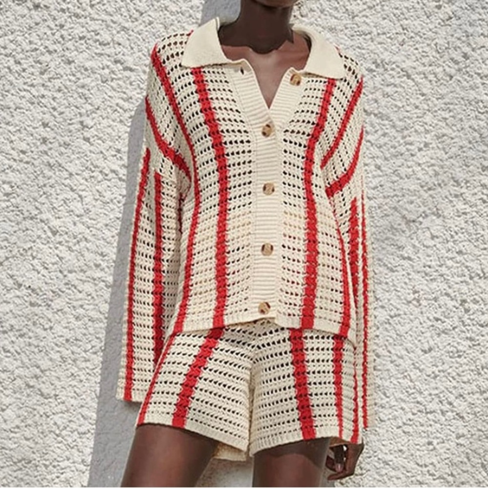 COPY - Crochet Knitted Long Sleeve Button Up and Shirts